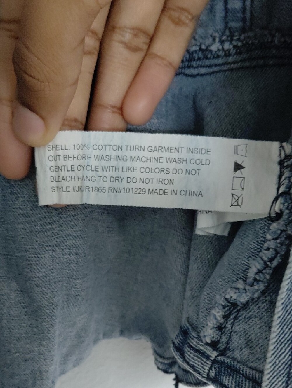 Ashley Vintage Charm Light Blue Denim Jacket with Ruffle Hem - Picture 4 of 5